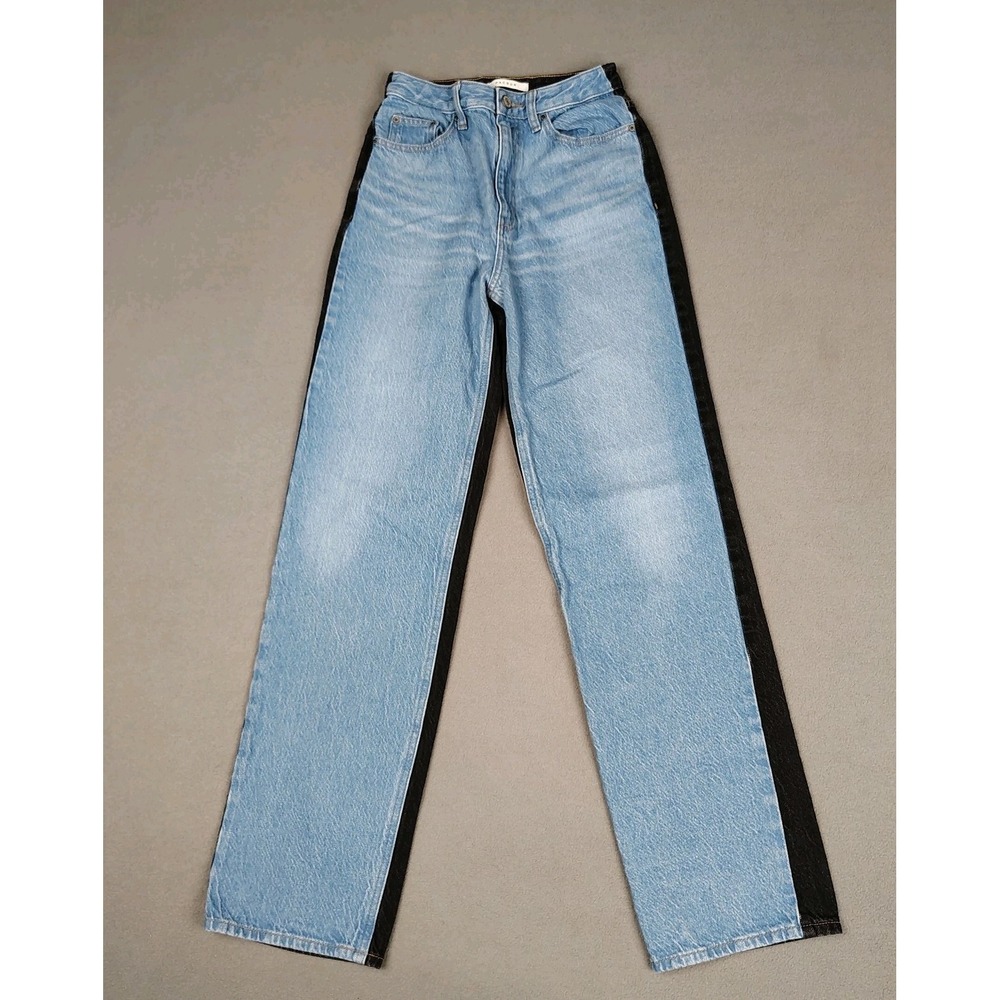Pacsun 90s Boyfriend Jeans Women XXS 00 Blue Black Colorblock Denim Straight Leg
